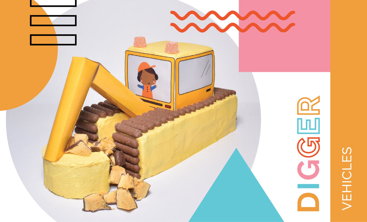 Digger Cake birthday cake — Shape Tins