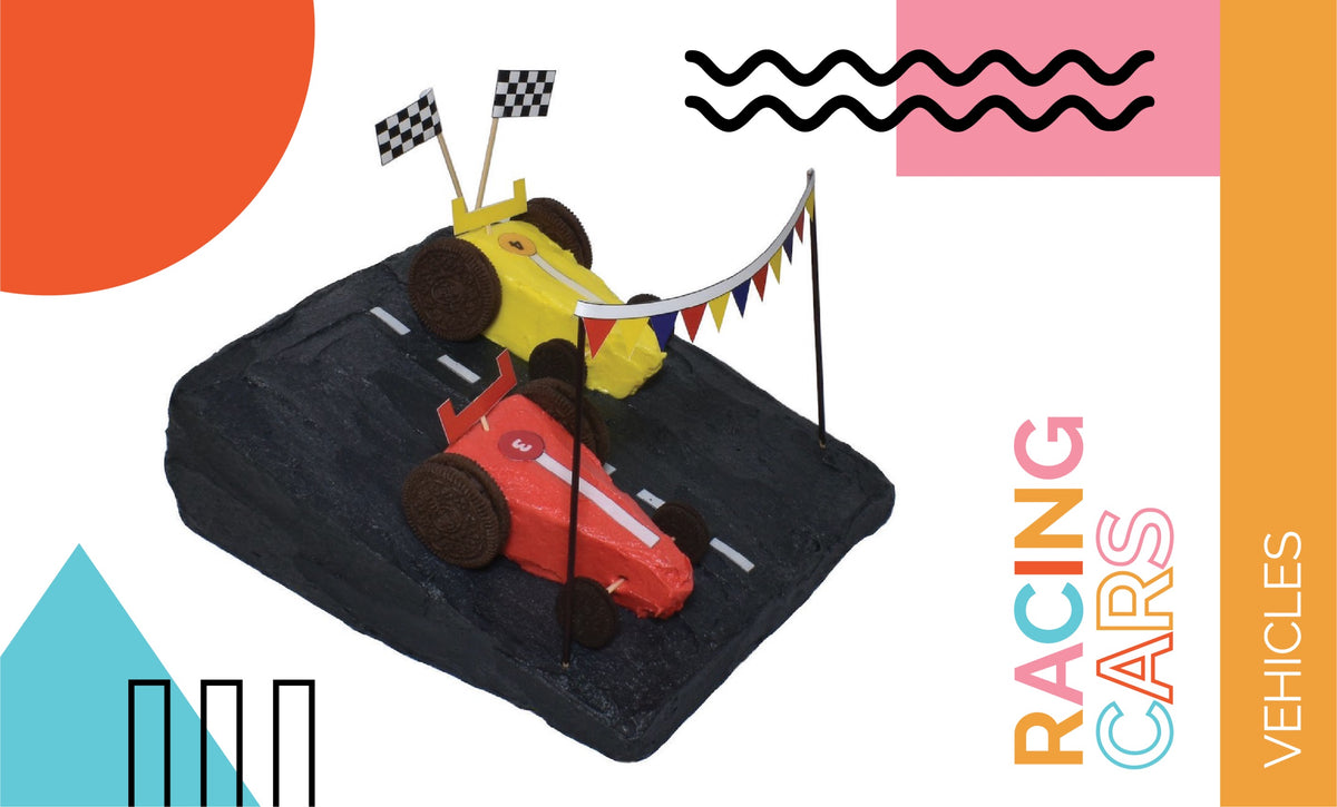Racing Cars Cake birthday cake — Shape Tins